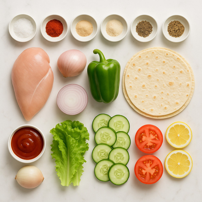 Flavorful chicken fajita tacos ingredients