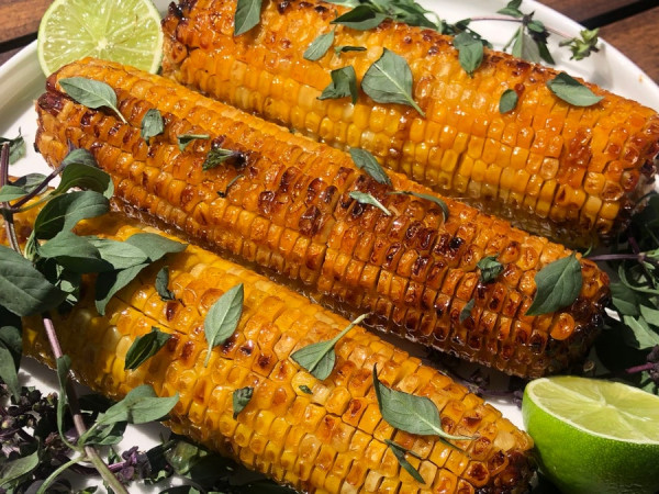 Corn on the Cob with Bacon and "Caramel"