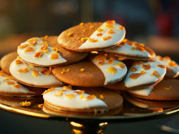 Ginger Cookies Topped with Orange Glaze