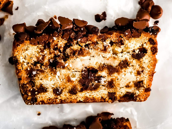 Greek Yogurt Banana Bread with Dark Chocolate Marbling