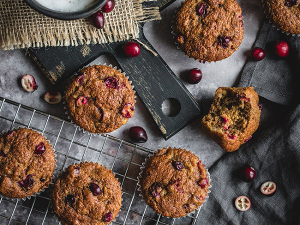 Cranberry Nut Muffins with Banana