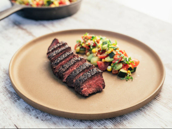 Coffee-Crusted Hanger Steak with Apple and Fennel Salad by Gabe