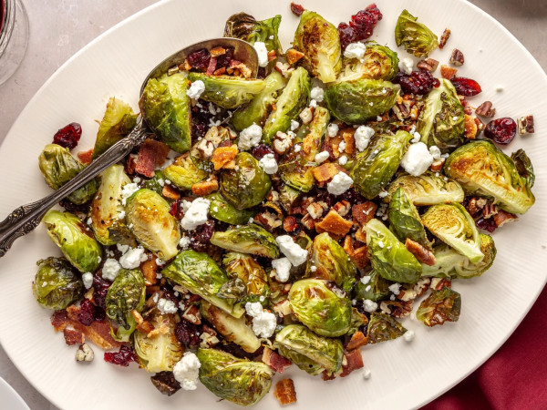 Brussels Sprouts Tossed with Pancetta and Sweet Pecans