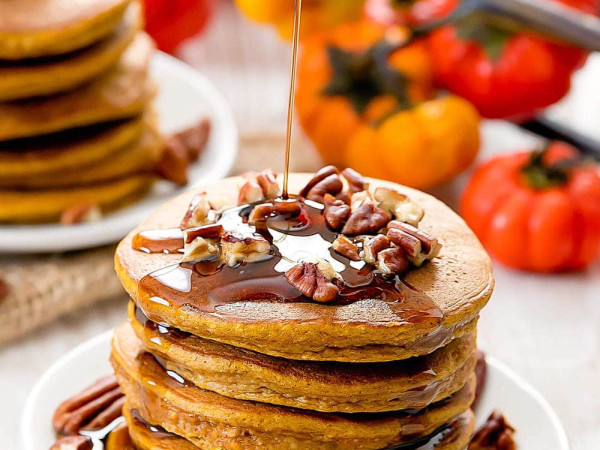 Pumpkin-Infused Cornmeal Pancakes