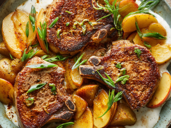 Sweet and Sour Apple Pork Chops