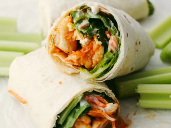 Buffalo Chicken Wraps with Justin's Honey
