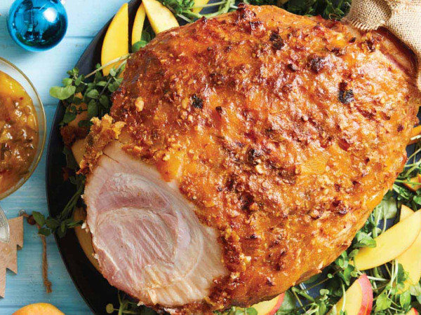 Ham Topped with Mango Glaze