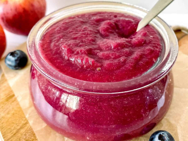 Apple Raspberry Sauce Made in a Slow Cooker
