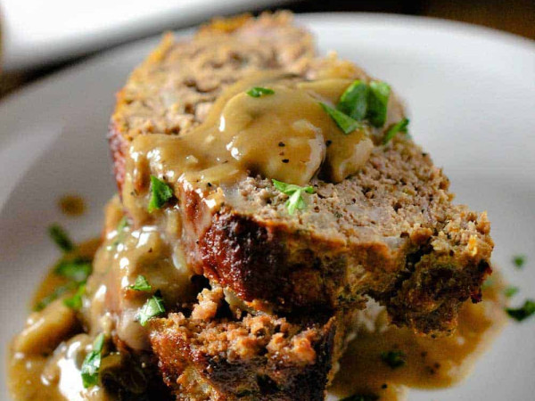 Mushroom-Infused Meatloaf with a Glaze