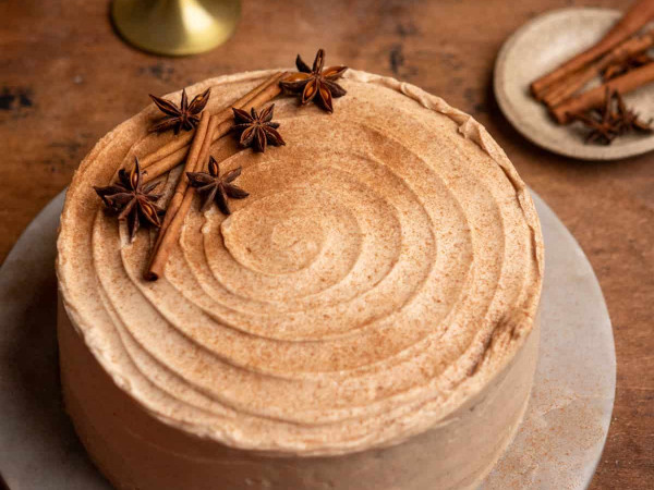 Ginger Cream Cheese Frosted Chai Tea Cake