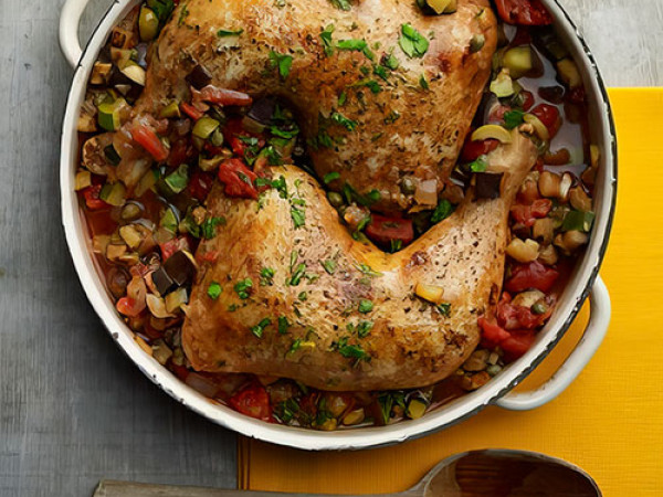 Chicken and Eggplant Stew with Moroccan Flavors