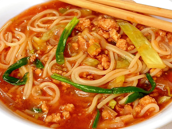 Noodles in Chicken and Cabbage Broth