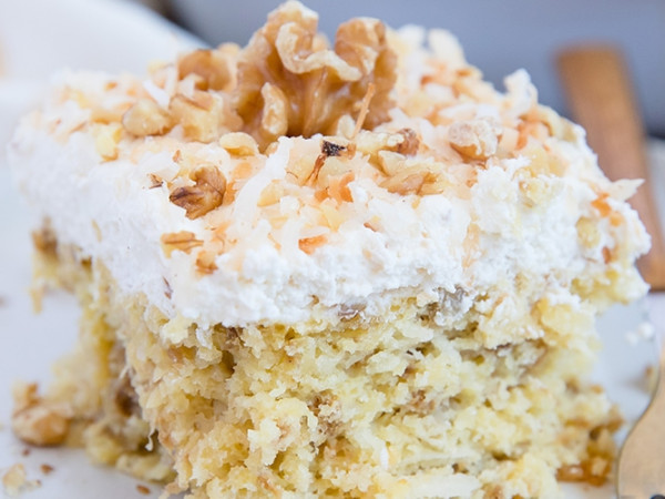 Cake with Pineapple and Nuts