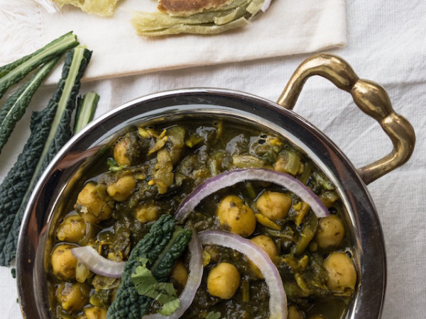 Indian-Style Kale with Chickpeas