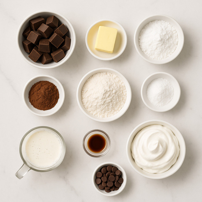 Rich chocolate brownie treat ingredients