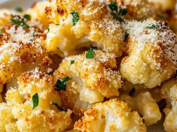 Parmesan and Almond-Crusted Air-Fried Cauliflower