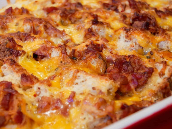 Breakfast Casserole with Cheese and Bacon