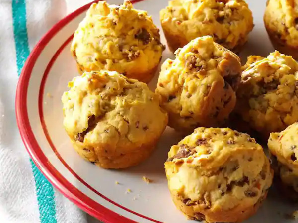 Oat Muffins Packed with Sausage and Cheese