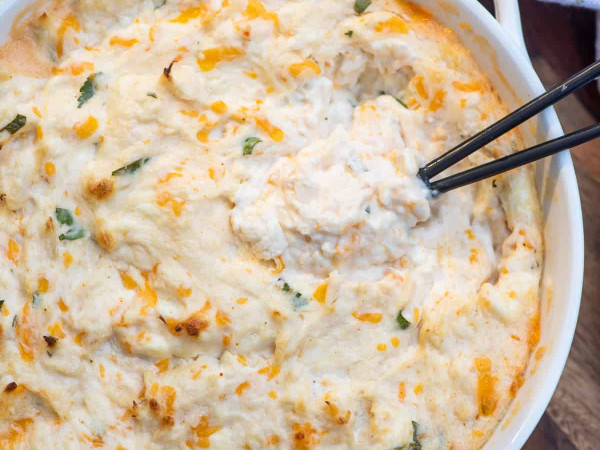 Cheesy Crab Dip Served Warm