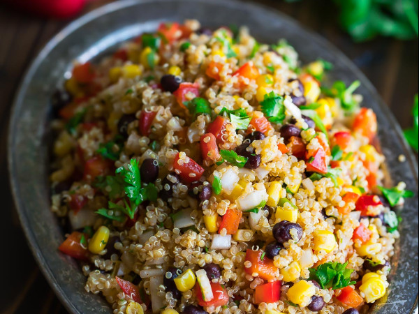 Vegan Mexican-Inspired Quinoa Bowl with Green Chile Sauce