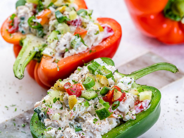 Stuffed Baby Bell Peppers with Chicken Salad