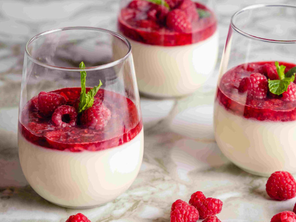 Panna Cotta with Berry Topping