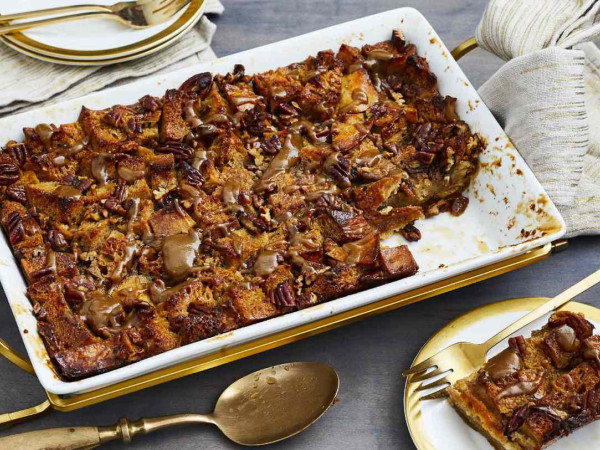 Slow-Cooked Pecan Pie Bread Pudding