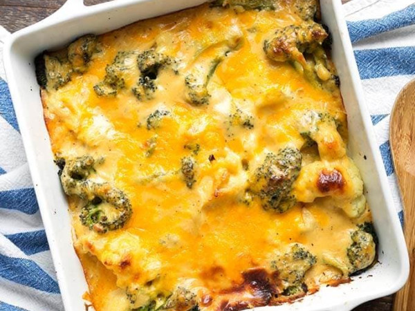 Instant Pot® Cheesy Broccoli and Cauliflower Bake