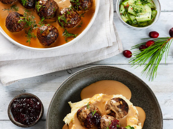 Venison Meatballs Served with Creamy Mustard Sauce