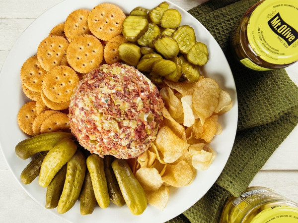 Cheese Ball with Bacon and Dill Pickles