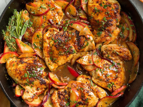 Autumn-Inspired One-Pan Chicken and Apples