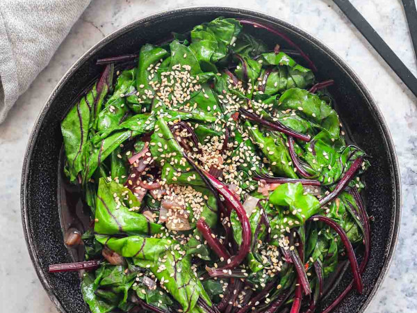 Luxurious Beet Greens in Cream