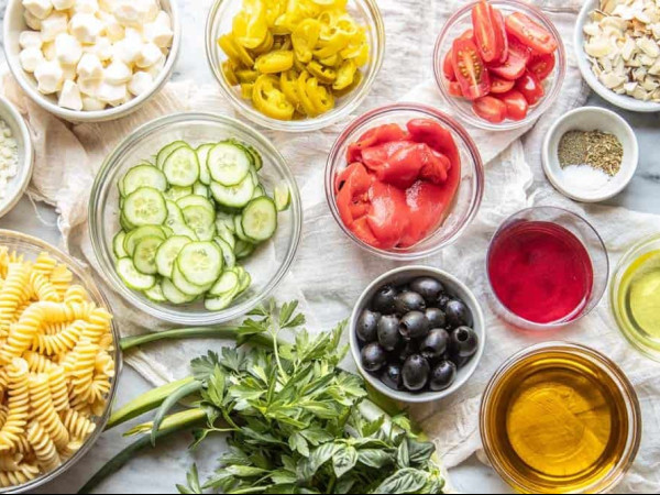 Slimmed-Down Cucumber and Pepper Pasta Salad