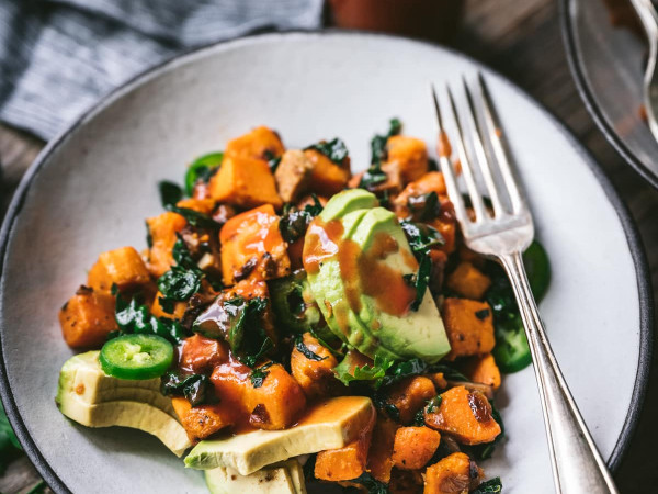 Tofu and Smashed Potato Vegan Breakfast Hash