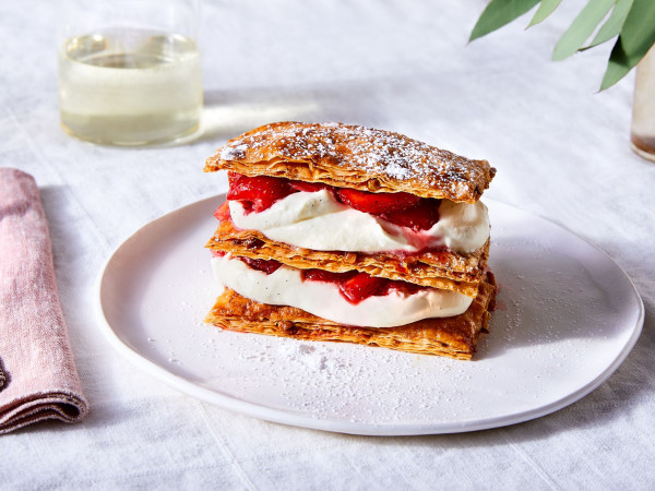 Phyllo Napoleons with Eggnog Cream and Less Sugar