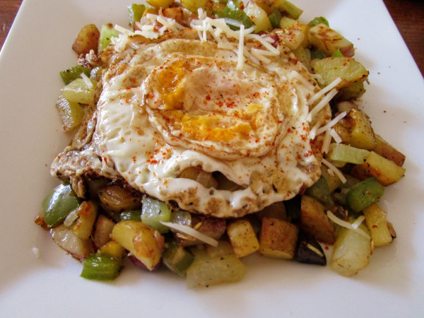 Okra and Kohlrabi Hash for a Plant-Based Breakfast