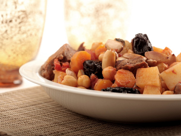 Pears and Dried Fruits Stewed in a Tagine