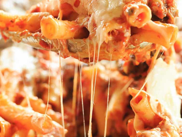Baked Ziti with Italian Sausage and Three Cheeses