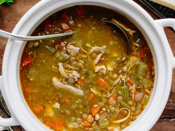 Chicken and Lentil Soup Made with Miso