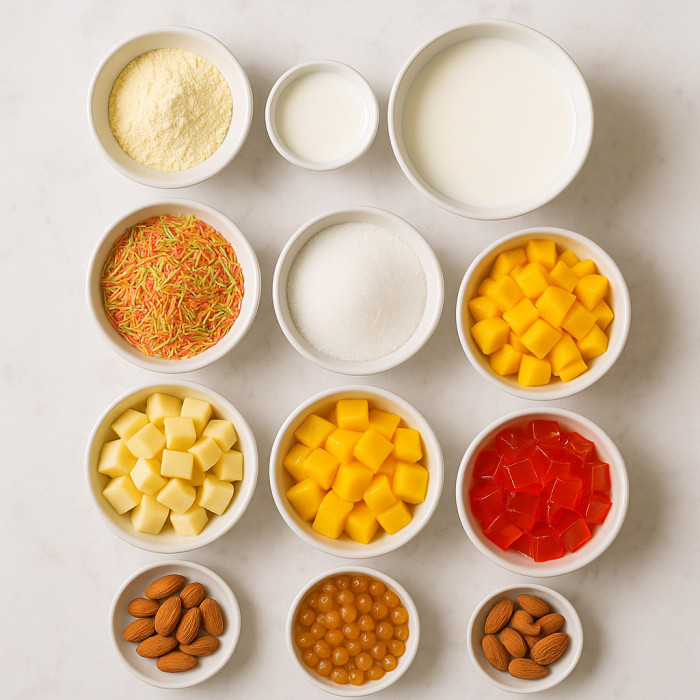 Rich and Creamy Fruit Delight ingredients