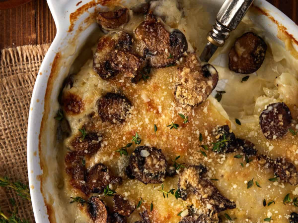 Baked Portobello Mushroom Gratin