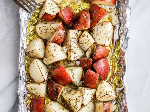 Grilled Red Potatoes Wrapped in Foil