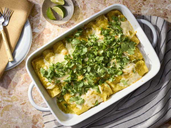 Chicken Enchiladas with Creamy Green Sauce