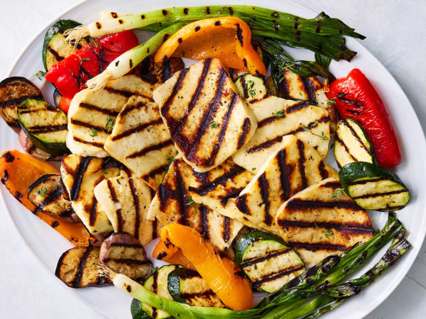 Charred Halloumi and Fresh Berry Herb Salsa