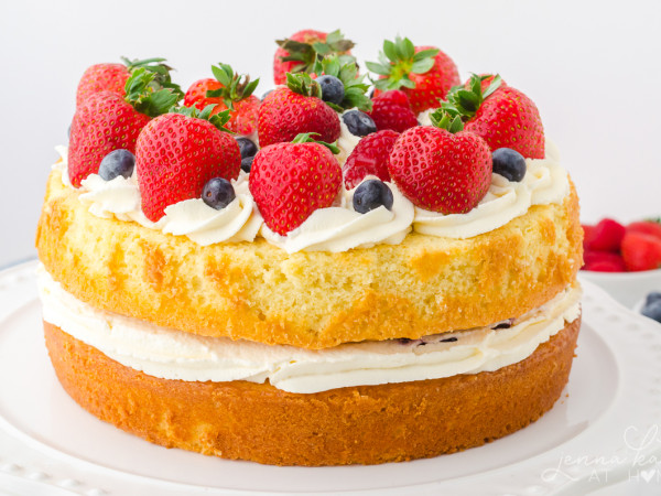Fruit-Filled Delight Sponge Cake