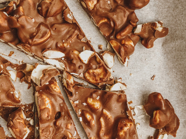 Vegan Cashew Bark with Just Four Ingredients