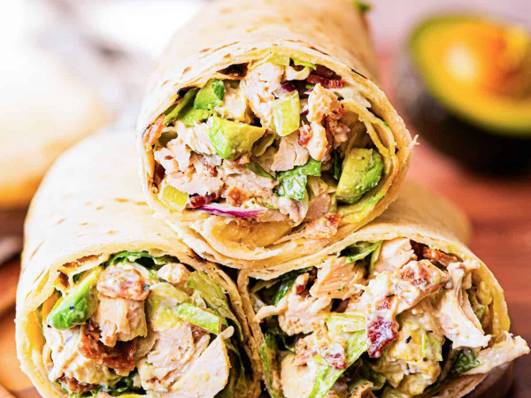 Chicken, Avocado, and Bacon Wrapped in Lettuce