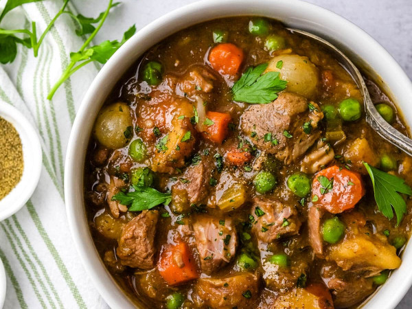 Hearty Lamb Stew Featuring Potatoes and Cilantro