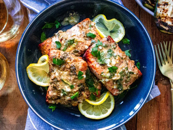 Dijon-Lemon Pepper Grilled Salmon