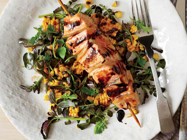Salmon with Lemon and Watercress Salad